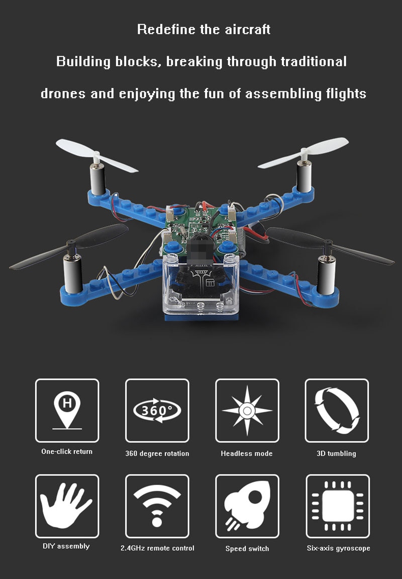 RC Helicopter DIY Building Blocks Drone 2.4G