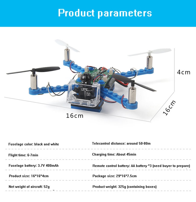 RC Helicopter DIY Building Blocks Drone 2.4G